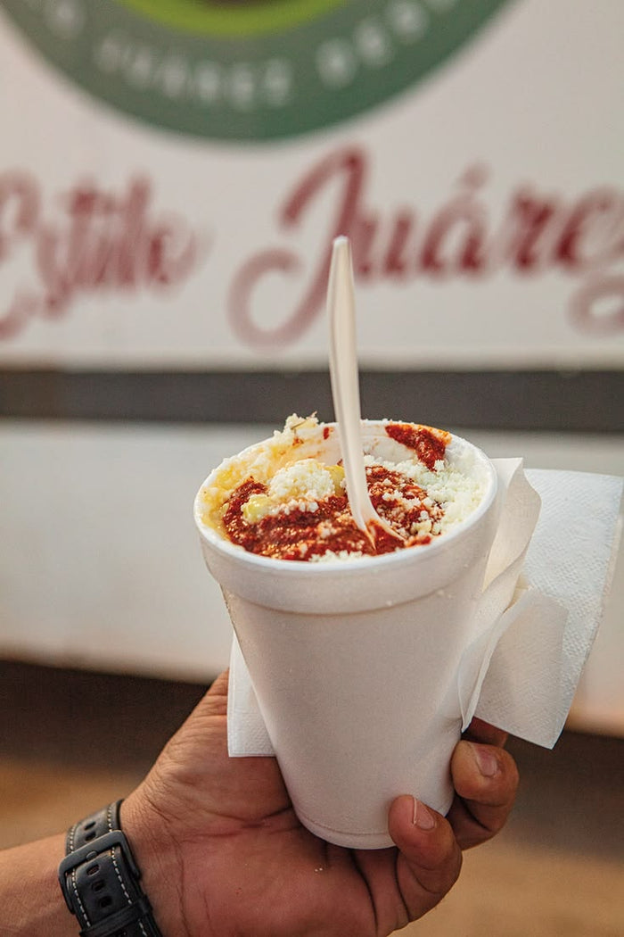 Esquites con salsa macha